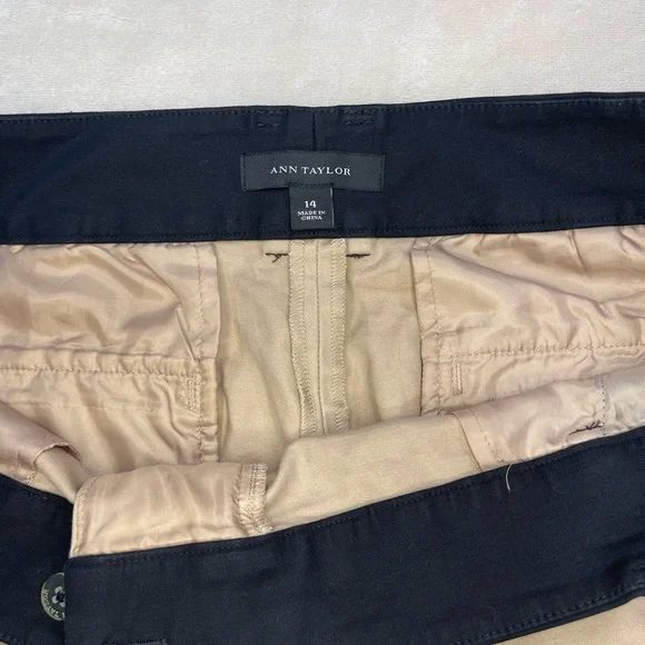 Ann Taylor Color block Dress Pants Tan Navy Size 14 Women’s Straight Leg Career - Picture 3 of 7